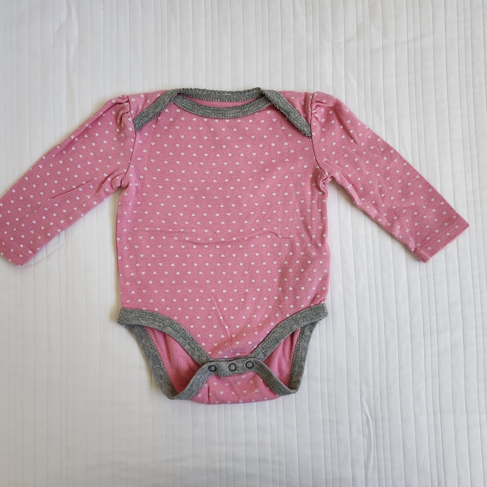 Circo Pink and Gray Long Sleeve Bodysuit
